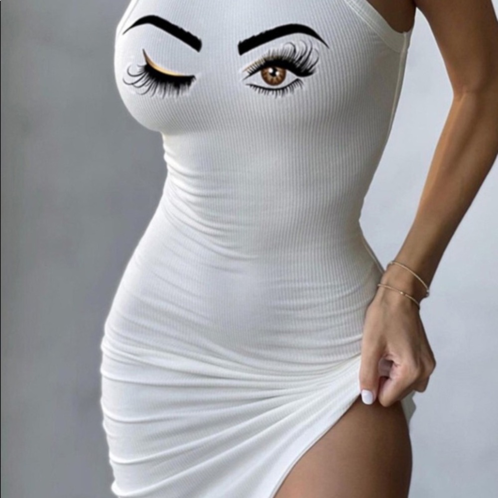 Eye print dress